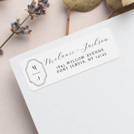 Minimale en elegante zwarte en witte monogram brui etiket