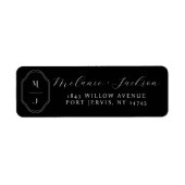 Minimale en elegante zwarte en witte monogram brui etiket (Voorkant)