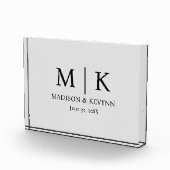 Minimale en elegante zwarte en witte monogram brui fotoblokken (Rechts)