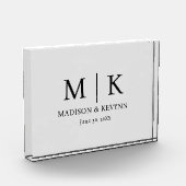 Minimale en elegante zwarte en witte monogram brui fotoblokken (Links)