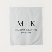 Minimale en elegante zwarte en witte monogram brui wandkleed (Voorkant)