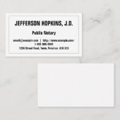 Minimale en elementaire openbare notaris Visitekaa Visitekaartje (Voorkant / Achterkant)