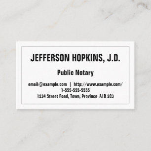 Minimale en elementaire openbare Visitekaartje