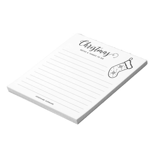 Minimale en feestelijke kerstinslag notitieblok (Linkerzijde)