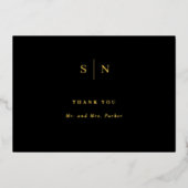 Minimale en grafische goudolie - Hartelijk dank -  Folie Uitnodiging (Voorkant)