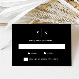 Minimale en grafische zwart | Weddenschap RSVP Kaartje