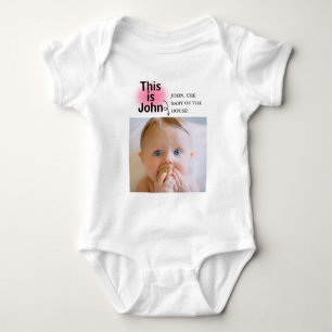 Minimale en grappige aangepaste Baby Foto toevoege Romper