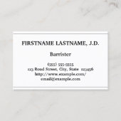 Minimale en low-Key Barrister-Visitekaartje Visitekaartje (Voorkant)