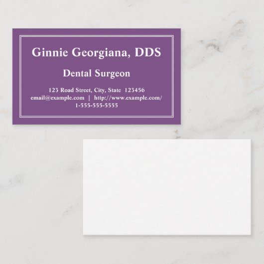 Minimale en minimale tandheelkundige Visitekaartje (Voorkant / Achterkant)