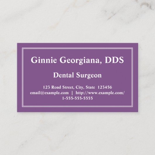 Minimale en minimale tandheelkundige Visitekaartje (Voorkant)