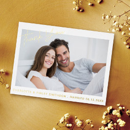 Minimale en moderne aangepaste bruiloft voor scrip folie feestdagen briefkaart