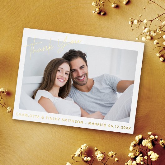 Minimale en moderne aangepaste bruiloft voor scrip folie feestdagen briefkaart