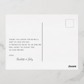 Minimale en moderne aangepaste bruiloft voor scrip folie feestdagen briefkaart (Achterkant)