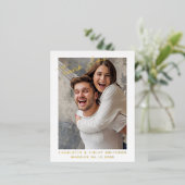 Minimale en moderne aangepaste bruiloft voor scrip folie feestdagen briefkaart (Staand Voorkant)