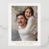 Minimale en moderne aangepaste bruiloft voor scrip folie feestdagen briefkaart (Voorkant)