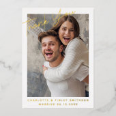 Minimale en moderne aangepaste bruiloft voor scrip folie feestdagenkaart (Voorkant)