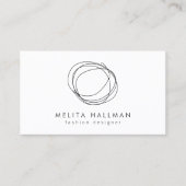 Minimale en moderne Black Designer Scribble Logo Visitekaartje (Voorkant)