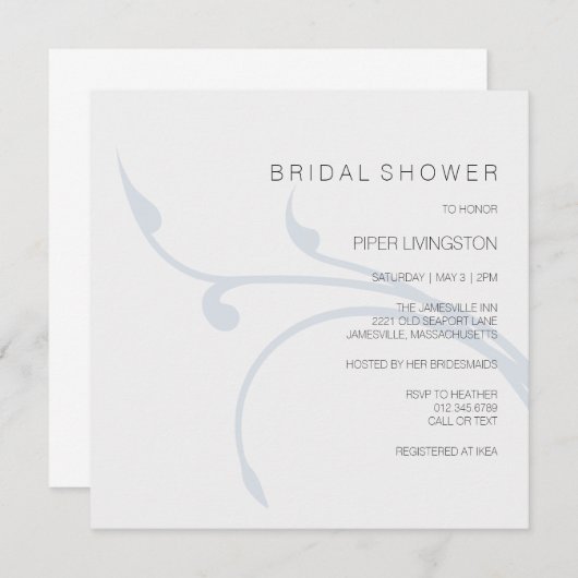 Minimale en moderne Bridal Shower-uitnodigingen Kaart (Voorkant / Achterkant)