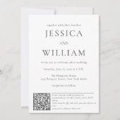 Minimale en moderne bruiloft met QR-code Kaart (Voorkant)