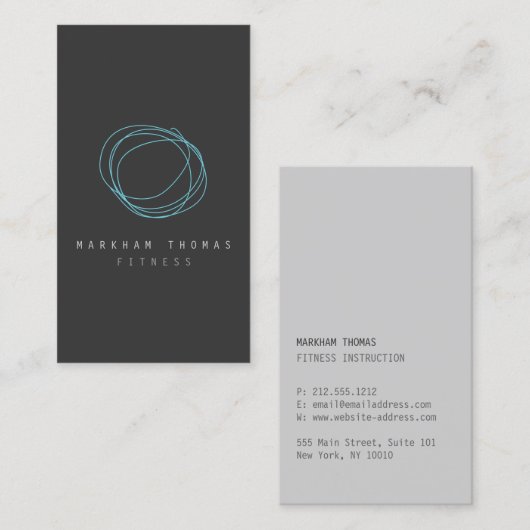 Minimale en moderne Designer Scribble Logo in blau Visitekaartje (Voorkant / Achterkant)