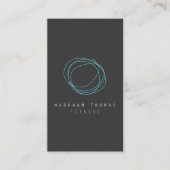Minimale en moderne Designer Scribble Logo in blau Visitekaartje (Voorkant)