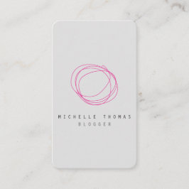 Minimale en moderne Designer Scribble Logo in roze Visitekaartje