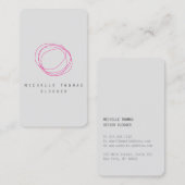 Minimale en moderne Designer Scribble Logo in roze Visitekaartje (Voorkant / Achterkant)