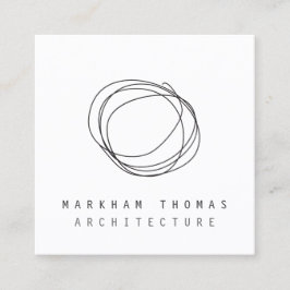 Minimale en moderne Designer Scribble Logo Vierkante Visitekaartje