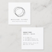 Minimale en moderne Designer Scribble Logo Vierkante Visitekaartje (Voorkant / Achterkant)