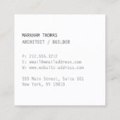 Minimale en moderne Designer Scribble Logo Vierkante Visitekaartje (Achterkant)