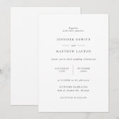 Minimale en moderne eenvoudige trouwuitnodiging kaart (Voorkant / Achterkant)