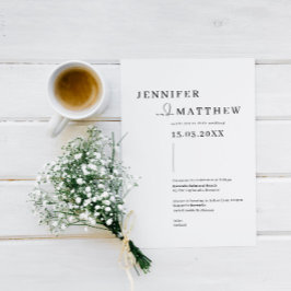Minimale en moderne eenvoudige trouwuitnodiging kaart