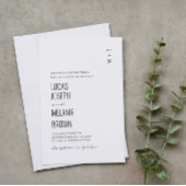 Minimale en moderne eenvoudige trouwuitnodiging kaart