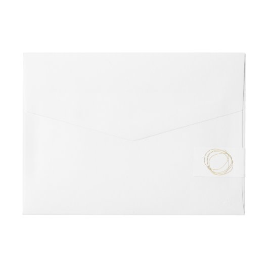 Minimale en moderne Gold Designer Scribble Logo Adreslabel Wikkel (Achterkant)