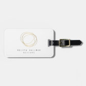Minimale en moderne Gold Designer Scribble Logo Bagagelabel (Voorkant horizontaal)