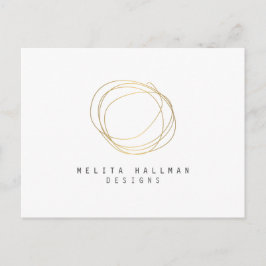 Minimale en moderne Gold Designer Scribble Logo Briefkaart