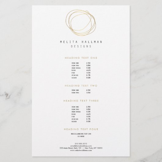 Minimale en moderne Gold Designer Scribble Logo Flyer (Voorkant)