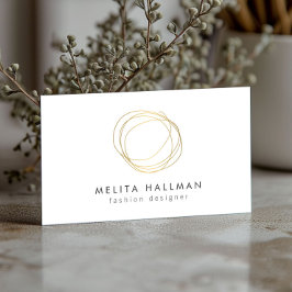 Minimale en moderne Gold Designer Scribble Logo II Visitekaartje