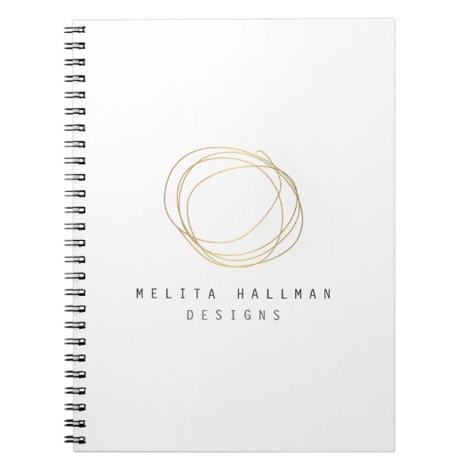 Minimale en moderne Gold Designer Scribble Logo Notitieboek (Voorkant)