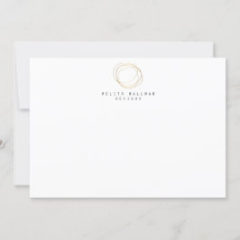 Minimale en moderne Gold Designer Scribble Logo Notitiekaartje