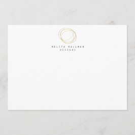 Minimale en moderne Gold Designer Scribble Logo Notitiekaartje