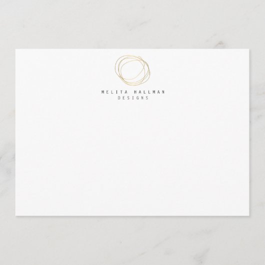 Minimale en moderne Gold Designer Scribble Logo Notitiekaartje (Voorkant)