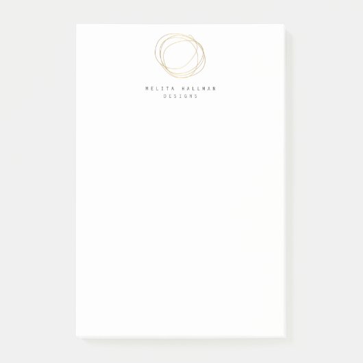 Minimale en moderne Gold Designer Scribble Logo Post-it® Notes (Voorkant)