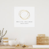 Minimale en moderne Gold Designer Scribble Logo Poster (Keuken)