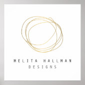 Minimale en moderne Gold Designer Scribble Logo Poster (Voorkant)