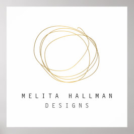 Minimale en moderne Gold Designer Scribble Logo Poster