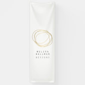 Minimale en moderne Gold Designer Scribble Logo Spandoek (Verticaal)