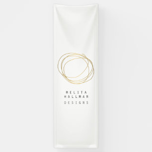 Minimale en moderne Gold Designer Scribble Logo Spandoek