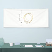 Minimale en moderne Gold Designer Scribble Logo Spandoek (Beurs)
