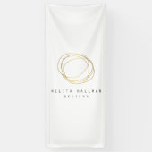Minimale en moderne Gold Designer Scribble Logo Spandoek (Verticaal)